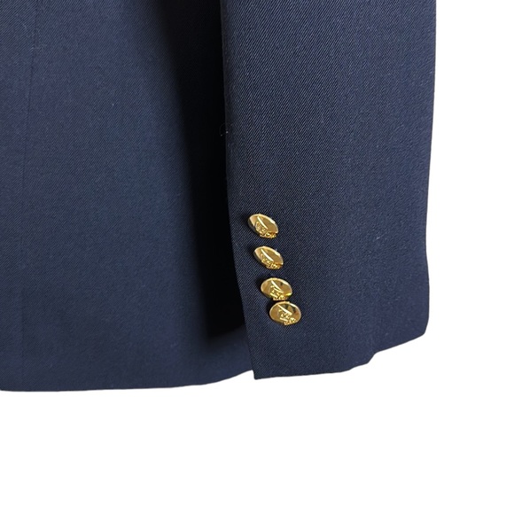 Austin Reed vintage navy blue double breasted wool blazer size 8 petite - Picture 4 of 8